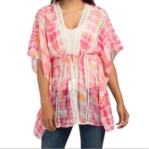 NEW STEVE MADDEN Tie Dye Kimono Swim Cover Up - Picture 1 of 3